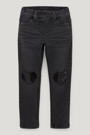 Jean C&A Jegging Shiny Fille Noir | RK0241789