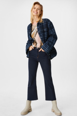Jean C&A Kick Flare High Rise Femme Bleu Bleu Foncé | NA1520438