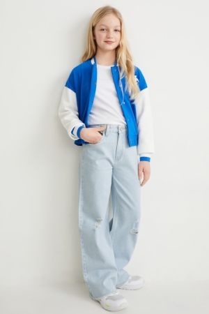 Jean C&A Larges Leg Fille Bleu Bleu Clair | UP5602719