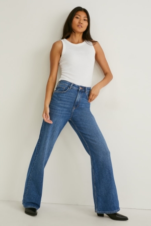 Jean C&A Loose Fit High Taille Lycra® Femme Bleu Bleu Clair | AZ4896571