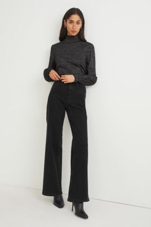 Jean C&A Loose Fit High Taille Lycra® Femme Noir | QT0437928