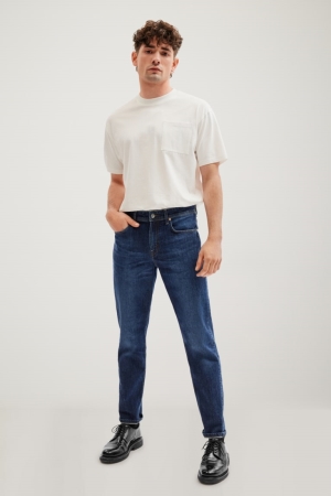 Jean C&A Made In Eu Tapered Organic Coton Homme Bleu Bleu Foncé | UE0513826