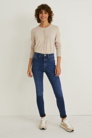 Jean C&A Mince High Taille Femme Bleu | OZ7152098