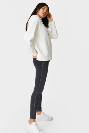 Jean C&A Mince High Taille Femme Bleu Grise Foncé | MB3120679