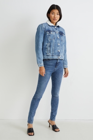 Jean C&A Mince High Taille Lycra® Femme Bleu | BK8937015