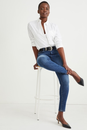 Jean C&A Mince Mid-rise Taille Lycra® Femme Bleu | BF9750638
