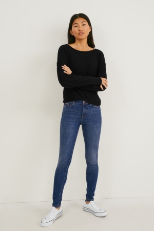 Jean C&A Mince Mid-rise Taille Lycra® Femme Bleu | CF4208916