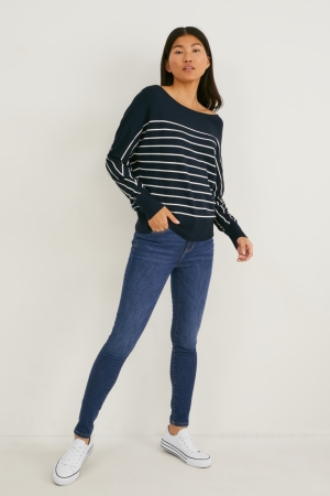 Jean C&A Mince Mid-rise Taille Lycra® Recycled Femme Bleu | CW5379284