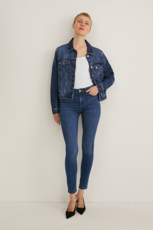 Jean C&A Mince Mid-rise Taille Shaping Lycra® Recycled Femme Bleu | IQ5193786
