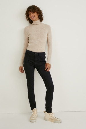 Jean C&A Mince Mid-rise Taille Shaping Lycra® Recycled Femme Noir | VC8291063