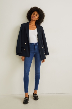 Jean C&A Mince Mid-rise Taille Thermal Lycra® Femme Bleu | HR2967541