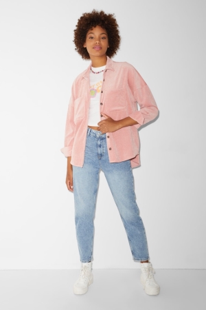 Jean C&A Mom High Taille Lycra® Femme Bleu Bleu Clair | HD6593107