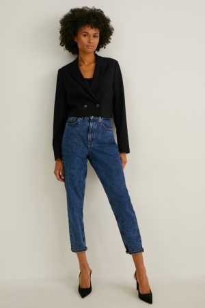 Jean C&A Mom High Taille Lycra® Femme Bleu | QZ2054137