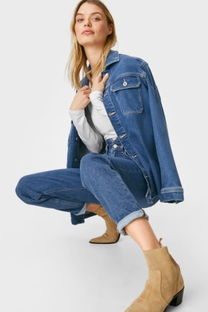 Jean C&A Mom High Taille Recycled Femme Bleu | PZ2857964