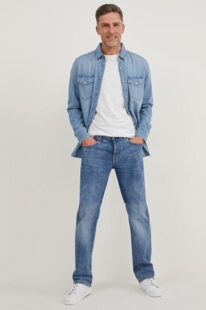 Jean C&A Regular Lycra® Homme Bleu Bleu Foncé | PQ3809271