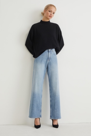 Jean C&A Relaxed High Taille Lycra® Recycled Femme Bleu Bleu Clair | WB3460859