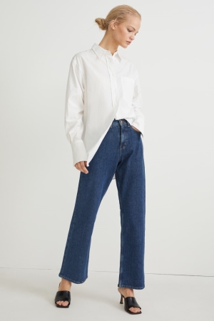 Jean C&A Relaxed High Taille Lycra® Recycled Femme Bleu | ZB1590348
