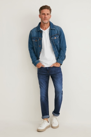 Jean C&A Slim Coolmax® Ecomade Lycra® Homme Bleu Bleu Foncé | XH1782539