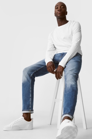 Jean C&A Slim Flex Jog Denim Lycra® Homme Bleu | LQ8275916
