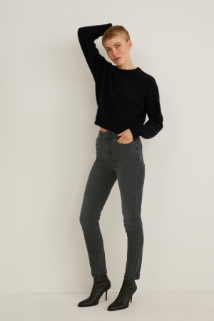 Jean C&A Slim High Taille Lycra® Femme Noir | TO3975014