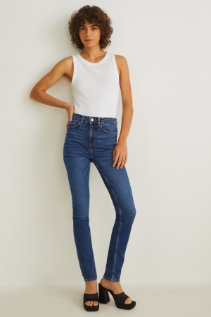 Jean C&A Slim High Taille Recycled Femme Bleu | HN7682193
