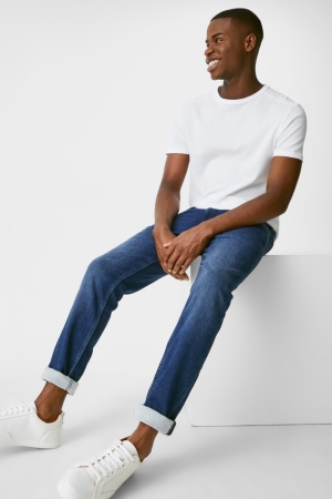 Jean C&A Slim Jog Denim Homme Bleu Bleu Foncé | CR8749130