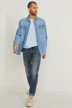 Jean C&A Slim Lycra® Homme Bleu | QC0934281