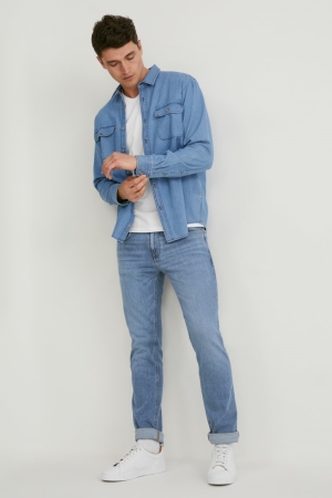 Jean C&A Slim With Hemp Fibres Lycra® Homme Bleu | JG1780625