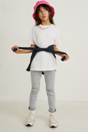 Jean C&A Super Mince Fille Grise Clair | ZV9324785
