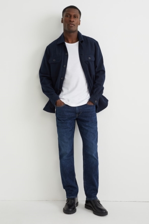 Jean C&A Tapered With Hemp Fibres Lycra® Homme Bleu Bleu Foncé | QE2504716