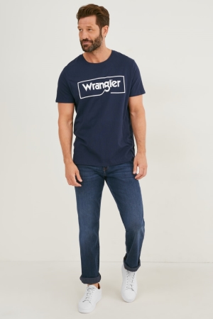 Jean C&A Wrangler Droit Homme Bleu Bleu Foncé | QD9754861