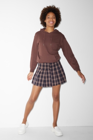 Jupe C&A Clockhouse Check Femme Beige | BI6389052