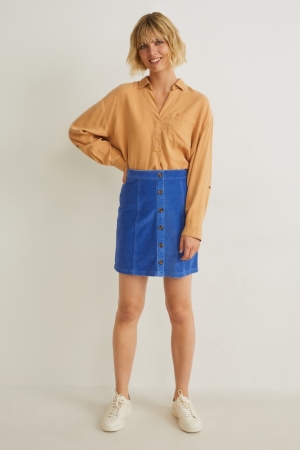 Jupe C&A Corduroy Femme Bleu | OR0297615