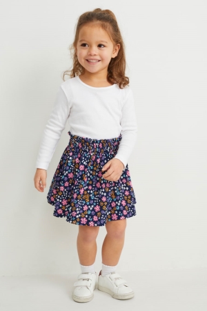 Jupe C&A Floral Fille Bleu Foncé | AC2957431