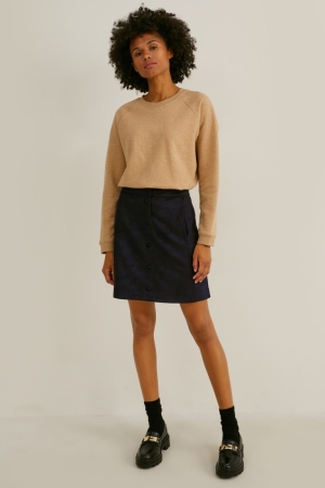 Jupe C&A Mini Faux Daim Femme Noir | PT1673540