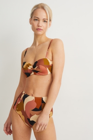 Maillots De Bain C&A Bikini Bandeau Rembourré Lycra® Xtra Life™ Femme Beige | QT1678493