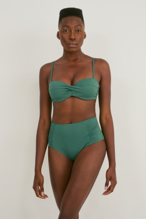 Maillots De Bain C&A Bikini Bottoms High Rise Femme Vert Foncé | FU5963170
