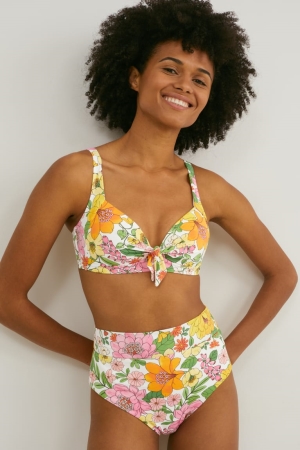 Maillots De Bain C&A Bikini Bottoms High Rise Lycra® Xtra Life™ Floral Femme Multicoloured | OX2056971