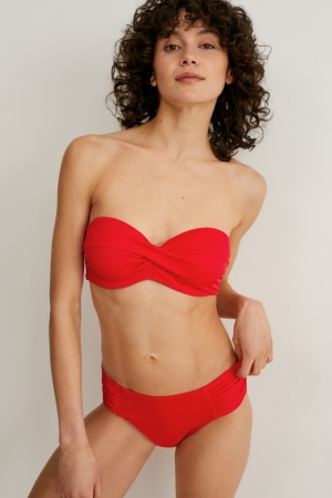 Maillots De Bain C&A Bikini Bottoms Mid Rise Femme Rouge | KJ8326097