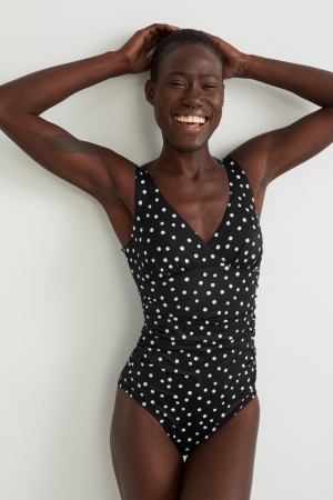 Maillots De Bain C&A Swimsuit Rembourré Polka Dot Femme Noir | WO3961785