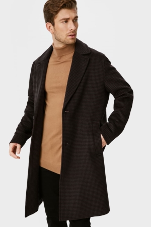 Manteaux C&A Check Homme Marron Foncé | FX7921580