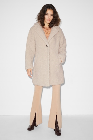Manteaux C&A Clockhouse Teddy Fur Femme Beige | AO9746825