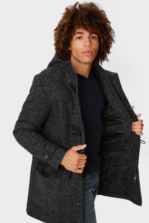 Manteaux C&A Clockhouse With Hood Homme Noir Blanche | JD1843709