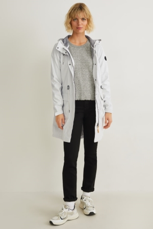 Manteaux C&A Encapuchonné Raincoat Femme Blanche | FU1092487