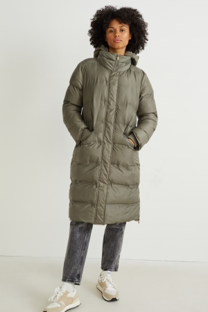 Manteaux C&A Matelassé With Hood Bionic-finish®eco Recycled Femme Vert | YD9501423