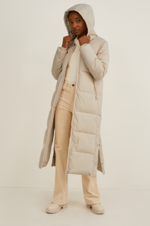 Manteaux C&A Matelassé With Hood Recycled Femme Grise Marron | NO1709486