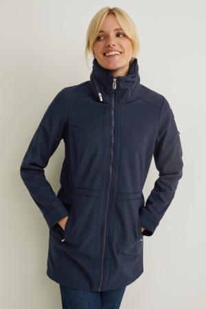 Manteaux C&A Softshell With Hood Bionic-finish®eco Recycled Femme Bleu Foncé | DO2806459