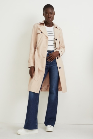 Manteaux C&A Trench Bionic-finish®eco Femme Beige | ET8096437