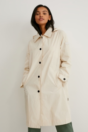 Manteaux C&A Trench With Hood Bionic-finish®eco Femme Creme | DT3690258