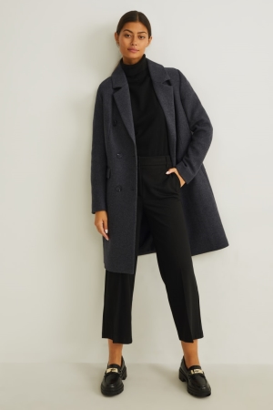 Manteaux C&A With Shoulder Pads Laine Blend Femme Grise | JU6783492